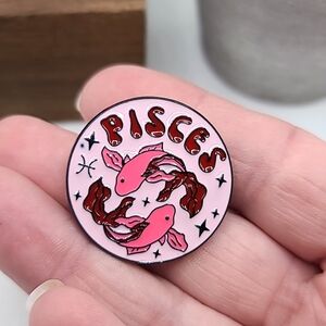 PISCES Zodiac Astrology Sign Metal & Enamel Pin